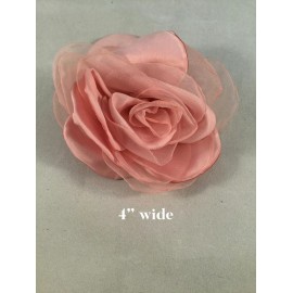 Unbranded Silk Chiffon Flowers Coral Pink Navy Sage Green Lavender Sew/Glue On Crafts