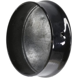 Chain Link Fence Round Dome External Metal Post Caps - Pressed Steel Fence Post Caps - Chain Link Cover Caps (4 Pack, Black Coated Steel, 2-7/8" Round Poles)