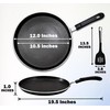 Aluminum Nonstick Crepe Pan, 12” Non Stick Skillet Pan for