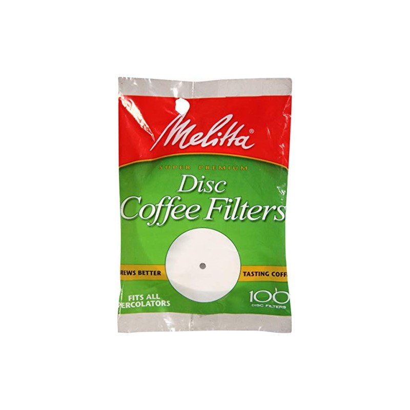 Melitta Disc Coffee Filters for Percolators, White, 3.5-Inch, 100 Count