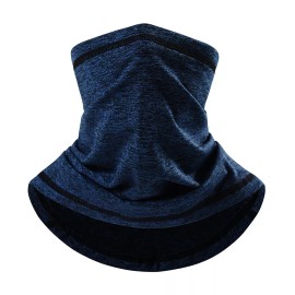 Unbranded Winter Neck Warmer Gaiter Ski Windproof Fleece Face Mask Scarf For Cold Weather - Blue