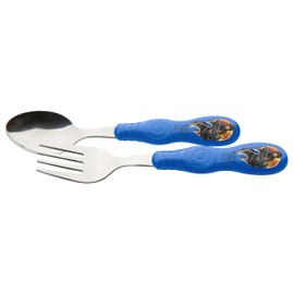 Zak! Designs Easy Grip Flatware, Children's Spoon and Fork with How to Train Your Dragon 2, BPA-free Plastic and Stainless Steel