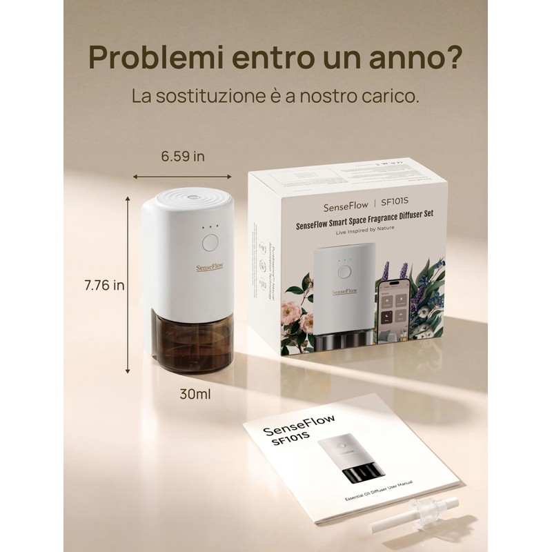 SenseFlow Diffusore di Oli Essenziali Wi-Fi SF101S PRO - Ultrasuoni