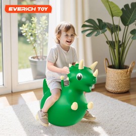 EVERICH TOY Bouncy Dinosaur Hopping Toy, Bouncy Horse Animals Ride on, Outdoor Inflatable Bouncer, Birthday Gifts for Boys Girls 18 Months 2 3 4 5 6 Years Old Toddler