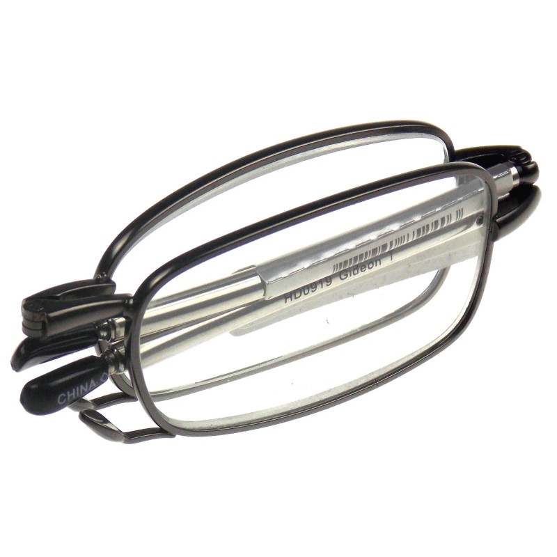 Foster Grant Microvision Folding Reader +2.50 Magnetic Case Retractable Temples