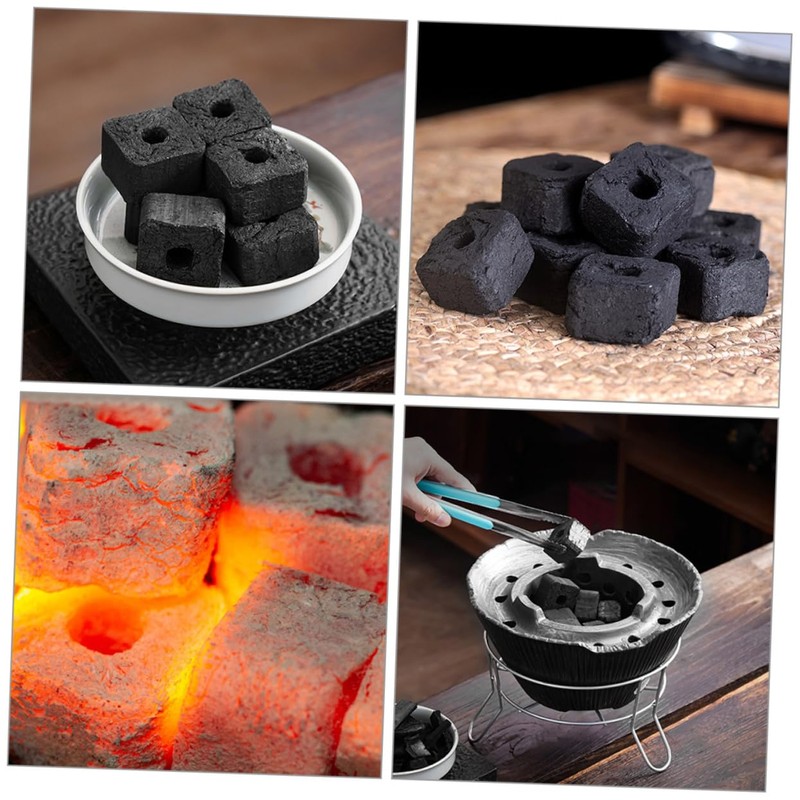 Outanaya Fireplace Charcoal Tablets Odourless Bamboo Charcoal for Grilling Camping