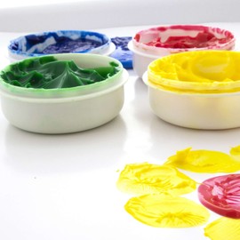 BAZIC Finger Paint Set Assorted Color 160ml, Non Toxic Painting Fun Art Supplies, DIY Craft Activity for Kids at School Home Age 3+ (4/Pack), 24-Packs