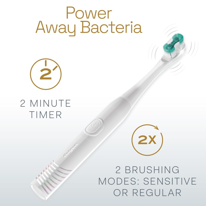 Colgate Total Battery Powered Electric Toothbrush, 1 Pack, Soft Bristle