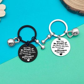 6Pcs Fitness Instructor Thank You Keychain Appreciation Gifts for Fitness Trainer Workout Coach Personal Trainer Bodybuilder Gym Inspirational Gifts for Fitness Lovers Coworker Going Away Gifts