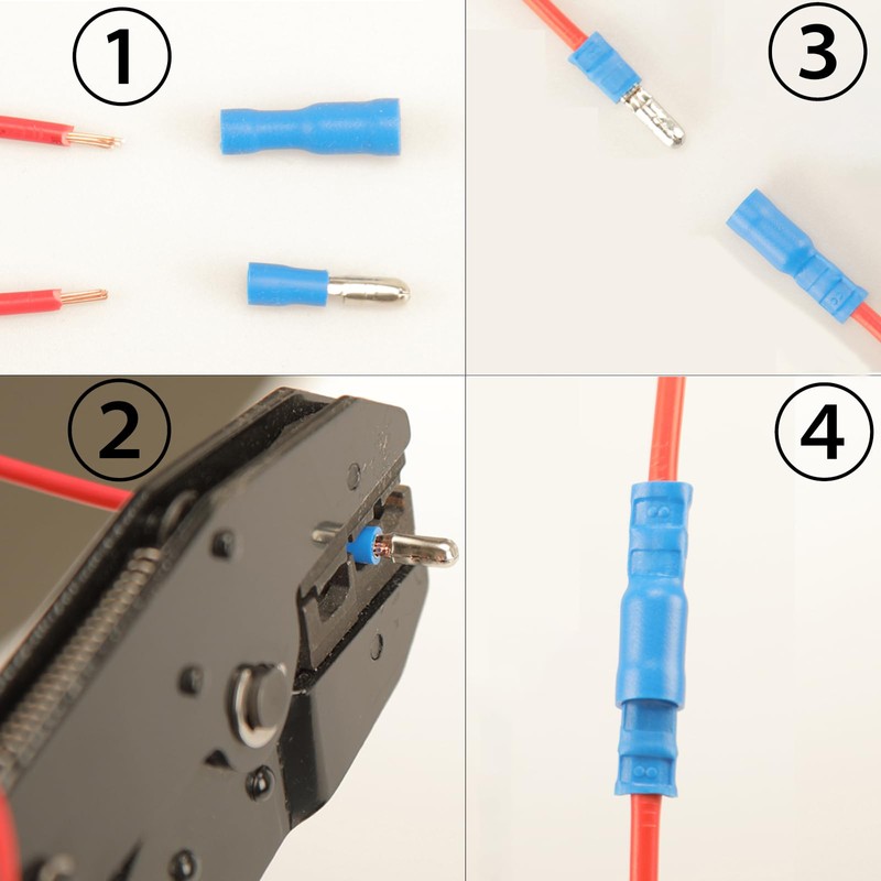 200pcs Bullet Connectors Male and Female, Bullet Wire Terminals Crimp
