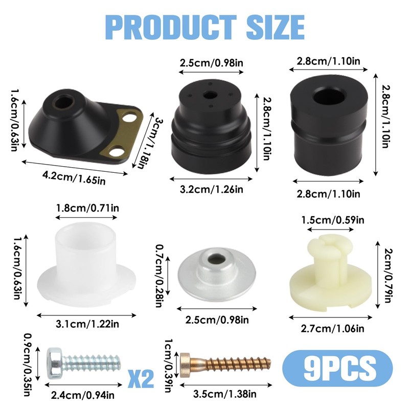 9-Piece Vibration Damper Set for Chainsaw, Rubber Buffer for MS240,