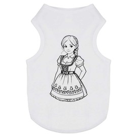 'Girl Wearing German Dirndl Dress' Pet Dog/Cat T-Shirt (PT00122388)
