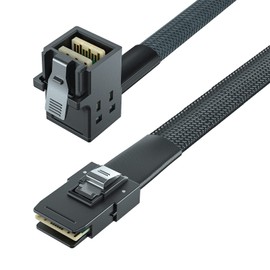 10Gtek® Mini SAS SFF-8643 to SFF-8087 Cable, Right Angle to Straight, Internal Mini SAS HD to Mini SAS Cable, 0.5 m (1.65 ft)