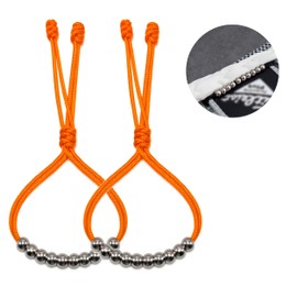 LAMIBEE Pack of 2 Bracelet for Golf Glove, Golf Stroke Counter, 10 Stainless Steel Bead Counter for Gloves, Stroke Count Resizable Easy to Adjust Golf Round Scoring Tracker Accessory (Orange)