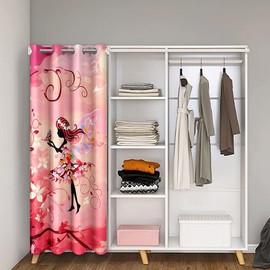 Feelyou Butterfly Door Curtain Doorway Privacy 34x80 Inch 1 Panel Butterflies Print Closet Door Cover Curtain Girl Beautiful Butterfly 30%-50% Darkening Blackout Curtain Set Floral Doors with Windows