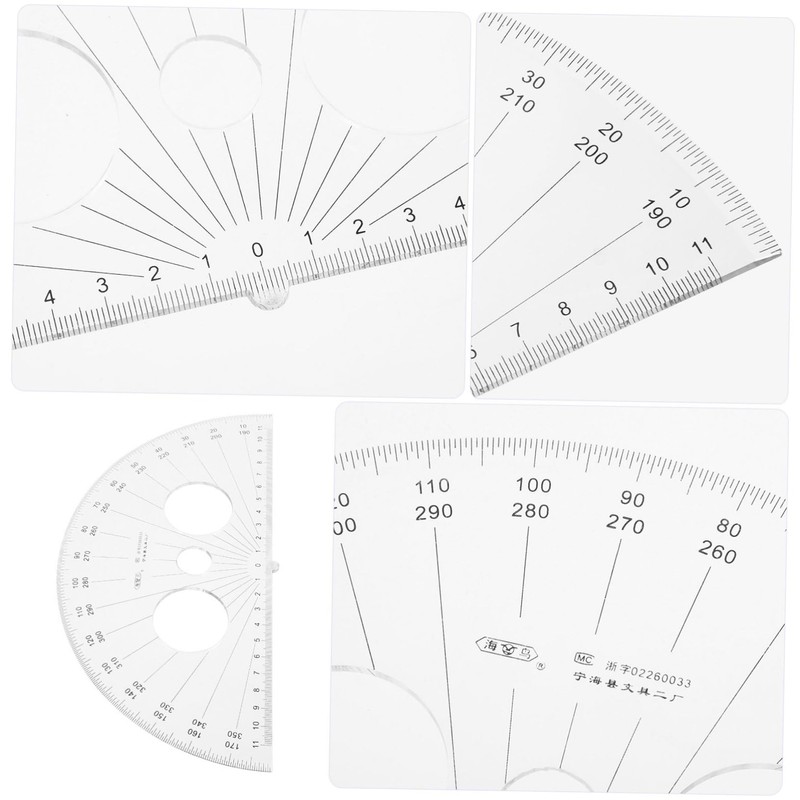 Operitacx 180 Degree Plastic Protractor Math Circle Drawing Tool School