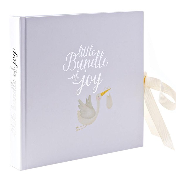 Baby Photo Album - 4'x6' - Stork Design - White