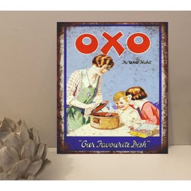 1x OXO Favourite Dish Quote Rustic Metal Plaque Sign Gift Novelty (mt807) (200mm x 150mm)