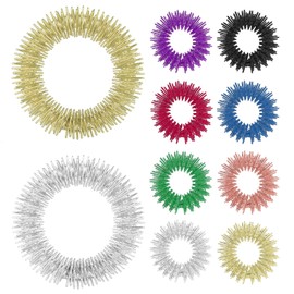 10 Piece Massage Rings Set, Acupressure Ring and Wrist Massage Ring, Finger Massage Ring, Finger Sensory Acupressure Ring, Promotes Blood Circulation and Stress Relief