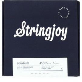 Stringjoy Signatures Nickel-wound Long Scale 5-string Bass Strings - Super Light Gauge (.045 -.125)