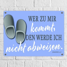 Bible Verse from the Gospel of John Metal Sign 15 x 20 cm in Blue John Metal Sign God Aluminium Sign Bible Tin Sign Faith Year Solution