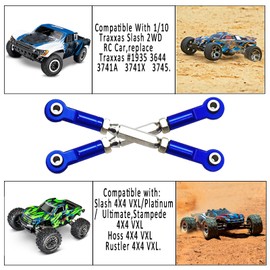 Adjustable Stainless Steel Turnbuckles Set/Camber Links with Rod Ends Set for 1/10 Traxxas Slash 4X4 2WD /Rustler 2WD 4X4/Hoss 2WD 4X4/ Stampede 2WD 4X4/Bandit 2WD 4X4/ Upgrades Parts(Navy Blue)