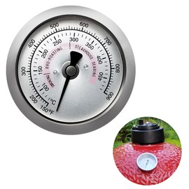 Quantfire Upgrade Replacement Thermometer for Kamado Joe JR,2.5" Grill Temperature Gauge Replacement for Kamado Joe Accessories 150-900°F with Waterproof and No-Fog Glass Lens