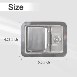 FGJQEFG Stainless Steel Door Lock Handle Latch Large 5.5 Inches Paddle Key for Trailer Toolbox RV (4PCS)