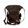 Le'aokuu Mens Genuine Leather Messenger Motorcycle Hip Bum Waist Pack