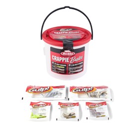 Berkley Crappie Buster Kit, 67 Piece Set Includes 3 Bags of Gulp! Minnows in 1.5”, 2 Bags of Gulp! Minnows in 2.5” and Bait Bucket