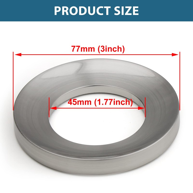 Midanya Bathroom Vessel Sink Mounting Ring - Solid Brass Base