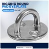 Five Oceans Heavy Duty 3/16" Stainless Steel Round Pad Eye,