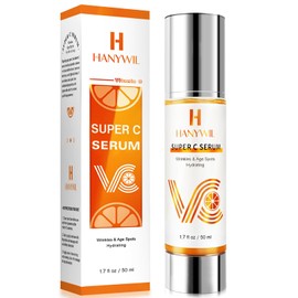 HANYWIL Super Vitamin C Serum for Women over 70, Vitamin C Serum for Face, Dark Spot Remover for Face, Hyaluronic Acid Skin Care, Targets Age Spots, Hydrates and Wrinkle Reduction 1.7fl oz
