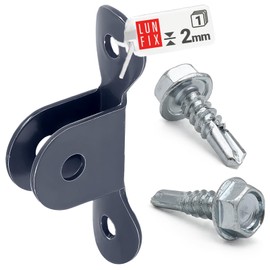 Cross Brace Bracket for Attaching Struts to Round Fence Posts Graphite Ral 7016 Including 2 Screws