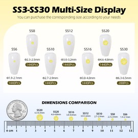 Meibite Mocha Citrine Flatback Rhinestones, Glass Rhinestones for Nail Art and Craft, Glue Fix, Loose Crystal Gemstones(Mocha Citrine, SS10, 1440pcs, 2.7-2.8mm)