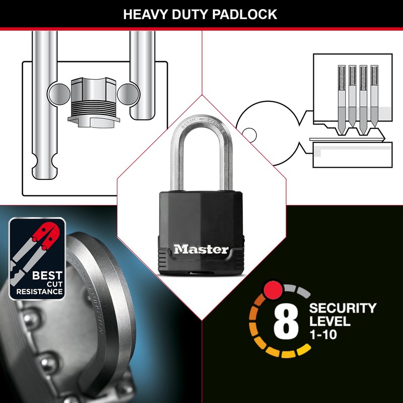 MASTER LOCK Heavy Duty Padlock [Key] [Covered Laminated Steel] [Weatherproof