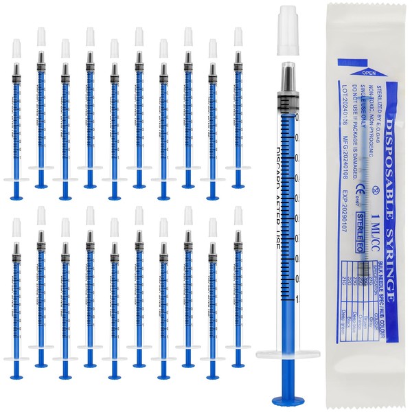 OFFCUP Plastic Syringes, Pack of 20, 1 ml Disposable Syringes