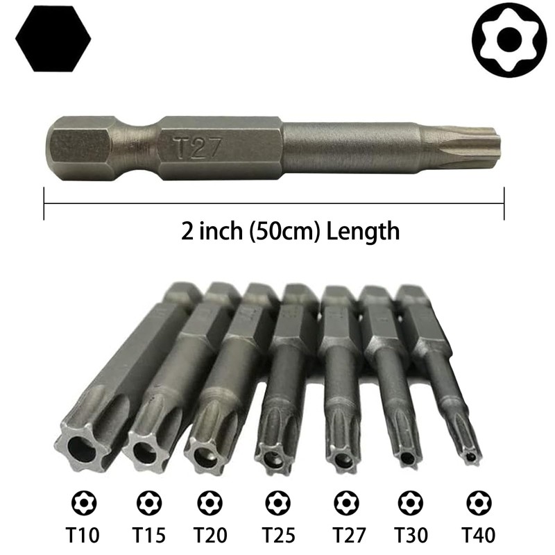 BkkvimTorx Star 6-Point Screwdriver Bit Set, Magnetic Security Tamper Resistant