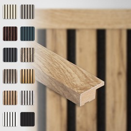 HEXIM End Strip 275 x 2.7 cm Suitable for Our Acoustic Panels - Flexible Slat Wall Wood MDF Wall Panels Slat Cladding Wall Cladding (1 End Strip Pecan - APA08)