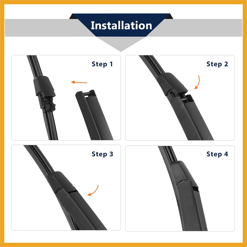 Partuto Rear Windshield Wiper Blade Arm Set 335mm 13 Inch