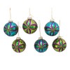 Kurt Adler 80MM Green, Blue, Gold and Purple Glass Ball