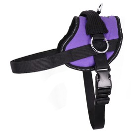 Bark Appeal Purple No-Pull Dog Harness for Medium to Large Sized Pets – Adjustable, Reflective Vest with 3 Leash Clips for Added Control, Easy Walks & Training – Large