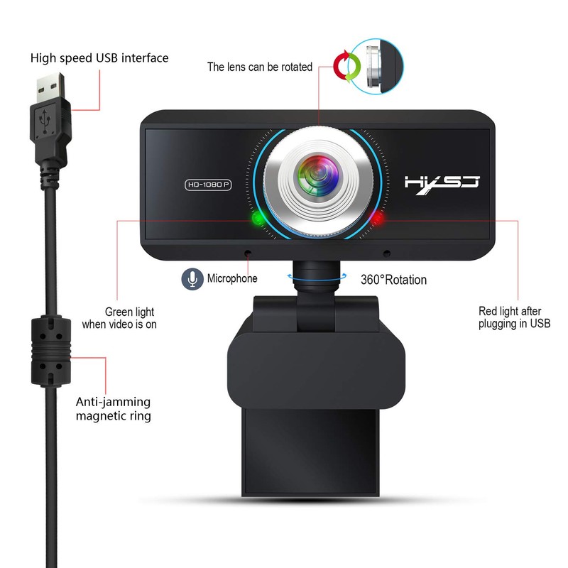 AUTENS Webcam 1080P HD Computer Camera Laptop USB PC Web