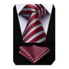 HISDERN Striped Wedding Tie Handkerchief Men's Necktie & Pocket Square