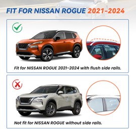 260Lbs Roof Rack Cross Bars Fit for 2021-2025 Nissan Rogue SV/SL/Platinum with Flush Roof Rails, Heavy-Duty Aluminum Crossbars, Sunroof Compatible, Easy Installation Cargo Accessories