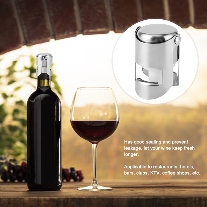 5PCS Stainless Steel Champagne Stopper Wine Drinks Bottle Plug Sealer