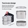 iBasingo Ti2046C Titanium Pots Cup Set Kidney Shaped Camping Canteen