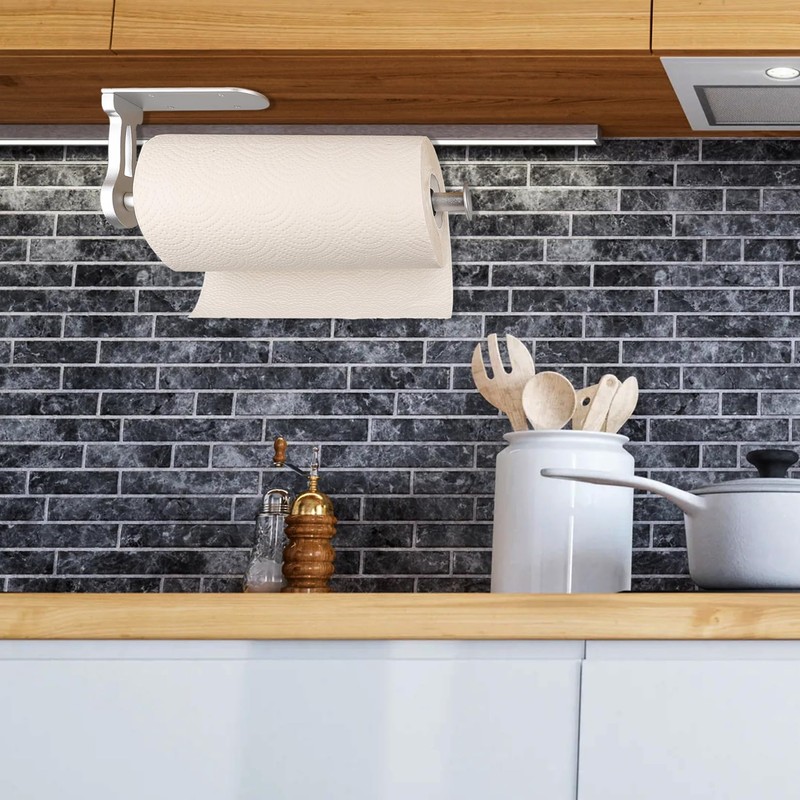 Loputon Kitchen Roll Holder under Cabinet, Aluminum Alloy Paper Towel