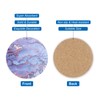 sourcing map 4Pcs Absorbent Coasters Purple Marble Gilding Pattern Round