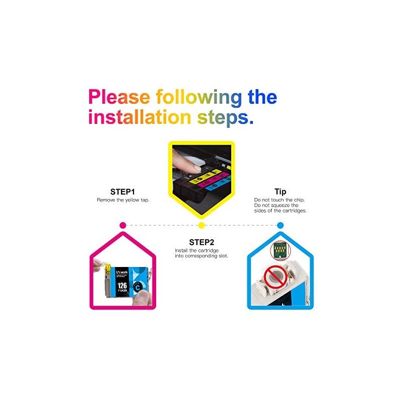 Uniwork Remanufactured 126 Ink Cartridges Replacement for Epson 126 T126